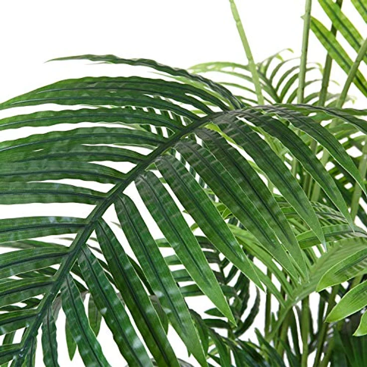 Fopamtri Künstliche Areca Palme 110 cm Künstliche Palme, 10 Zweige, für den Innen- und Außenbereich Moderne Dekoration Feaux Dypsis Lutescens Pflanze Topffamilie Einweihungsgeschenk, 2 Pack – Bild 2