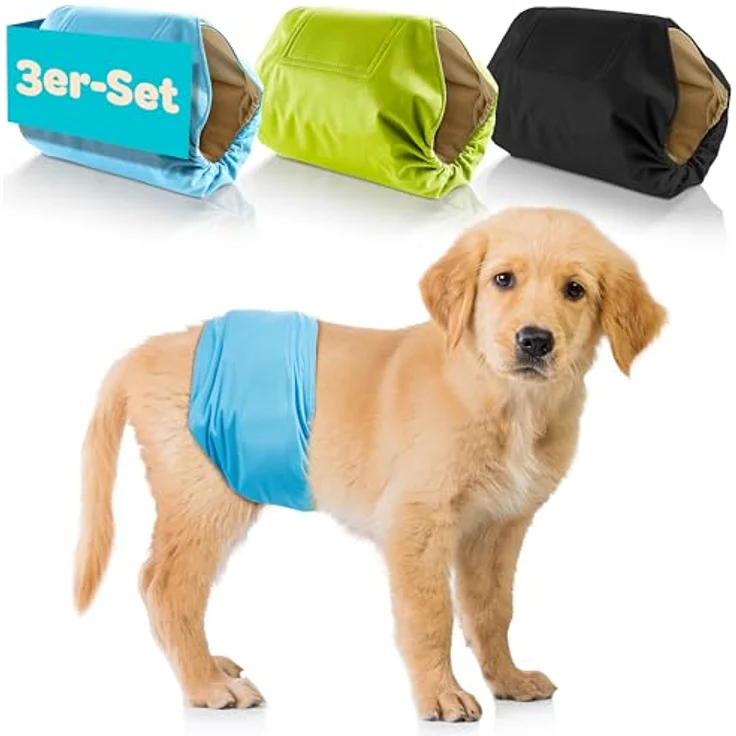 HUND IST KÖNIG® Hundewindeln für Rüden [3 STK] Saugstarke Hundewindeln Rüde | Bequeme Hunde Windeln bei Inkontinenz Hund - Umweltfreundliche Rüdenwindel waschbar | Hundewindel leicht zu reinigen – Bild 1