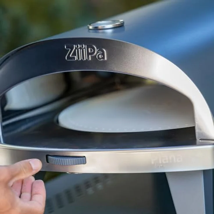 Ziipa Piana, Gas Pizzaofen mit drehbarem feuerfestem Stein, grau – Bild 4