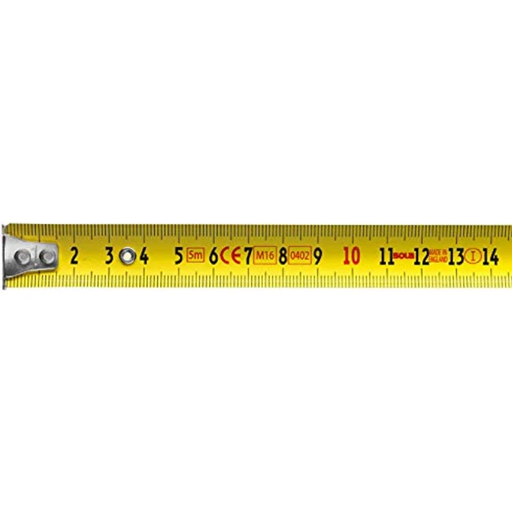 SOLA Bandmaß - TRI-MATIC - 5m - 19mm - Profi-Taschenbandmaß mit Gürtelclip - Stahlband, gelb lackiert mit mm Skala - Genauigkeitsklasse I - Rollmeter mit beweglichem Endhaken - Länge 5m-19mm – Bild 7