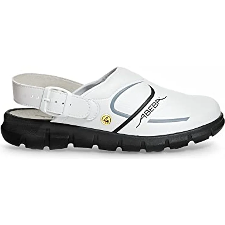Abeba 37335 Dynamic ESD Clog, Arbeitsschuh in Weiß/Schwarz mit HACCP, CE, ESD SRC Zertifizierung, Gr. 40 – Bild 1
