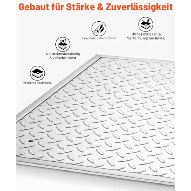 VEVOR Schachtabdeckung mit Rahmen 50 x 50 cm, Hochbelastbarer rutschfester Gullydeckel aus Kohlenstoffstahl für Gehwege und Gärten – Bild 4