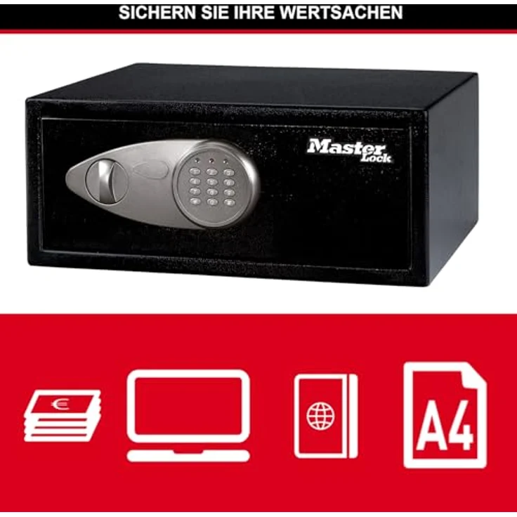 MASTER LOCK Möbeltresor [elektronischen Kombinationsschloss] [Large 22L] - X075ML - Laptopsafe, Schmucksafe und mehr – Bild 4