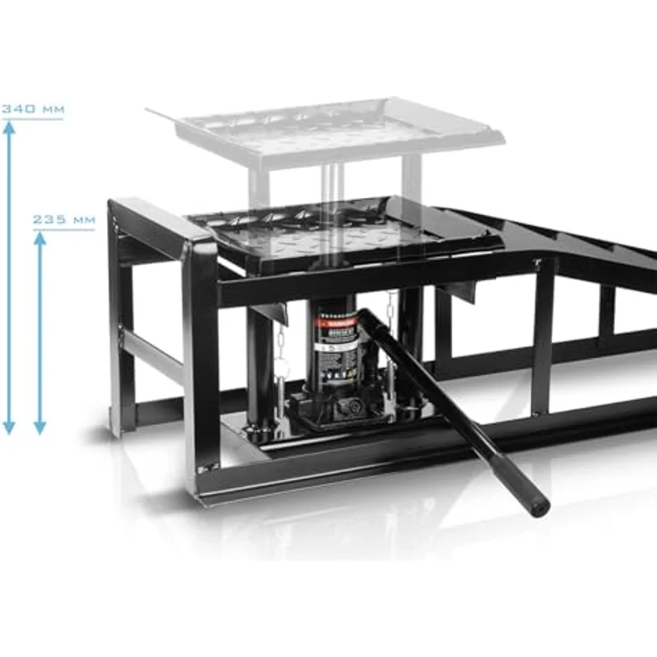 Stahlwerk GTH-14 ST, hydraulische Auffahrrampe mit integrierten Wagenheber, Tragkraft 5 t, Hubhöhe 23,5 - 34 cm – Bild 8