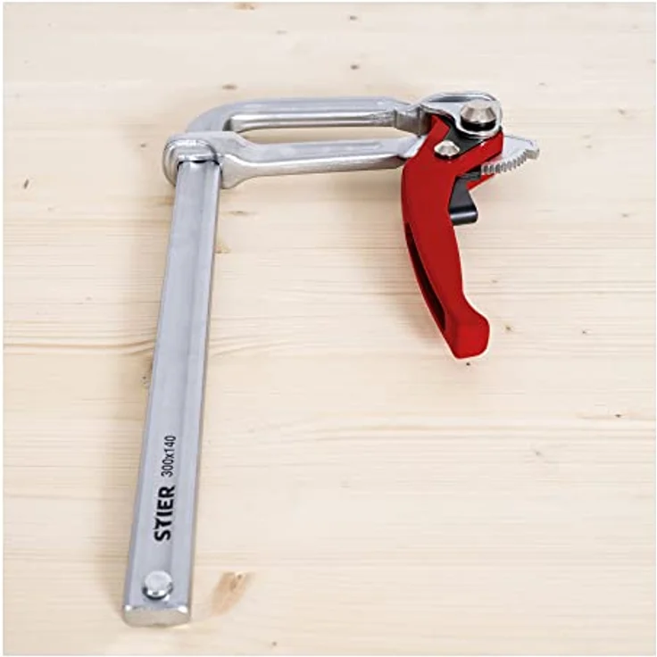 STIER Ganzstahl Hebelzwinge FHZ 300/140, mit bis zu 1570 Nm Spannkraft, einfaches Festspannen mit Hebelfunktion, aus robustem Stahl gebogen, Zwinge, Hebelzwinge – Bild 4