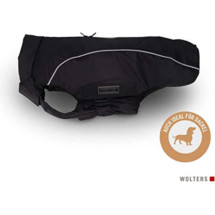 Wolters Regenjacke Easy Rain für Dackel, Größe:34 cm, Farbe:schwarz/schwarz – Bild 2