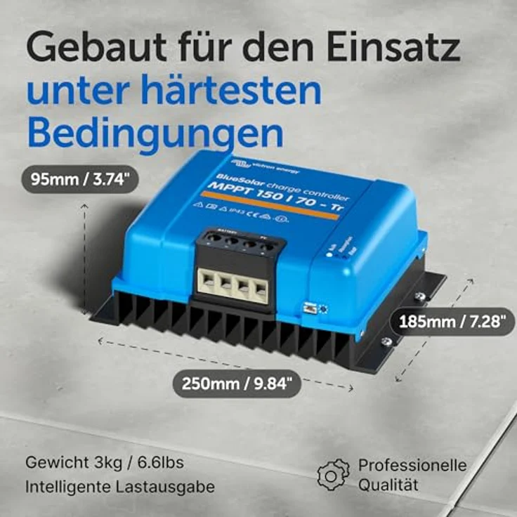 Victron Energy BlueSolar MPPT 150/70-Tr, Solar-Laderegler mit ultraschnellem Powertracking und MPP-Erkennung, grau – Bild 3