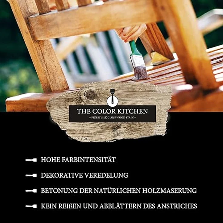 A.S. Création Holzschutzlasur Eiche seidenglänzend, wetterbeständige Holzlasur für Innen und Außen, 2,5 l - The Color Kitchen – Bild 3