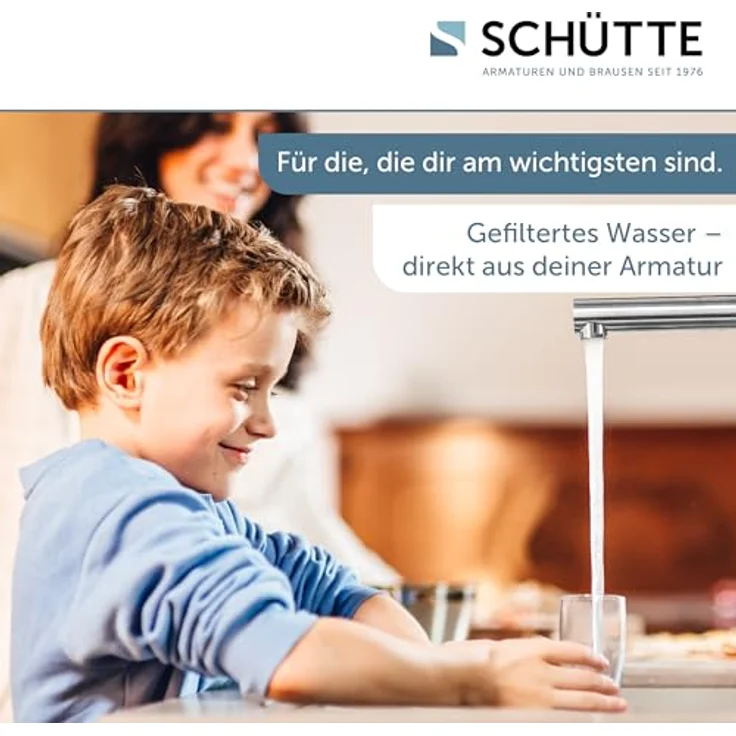 Schütte AQUASTAR PRO Spültischarmatur mit Filtersystem für Trinkwasser, Cold-Start-Funktion, 360° schwenkbarer Auslauf – Bild 2