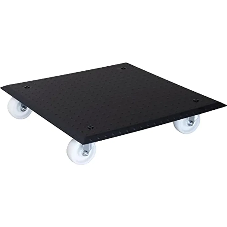 Multi Roller MR 1391, 45 x 45 x 9,5 cm, harte Rollen Ø 75 mm, Rollenlager, Aluminium Noppenblech, Tragkraft 150 kg