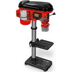 Hecht Profi Standbohrmaschine 600 Watt, 12-stufige Drehzahlregelung, schwenkbarer und höhenverstellbarer Bohrtisch, Späneschutz, präzise Säulenbohrmaschine