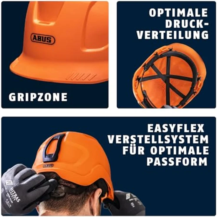 ABUS Bauhelm Scator, belüfteter Schutzhelm nach EN 397, robust und schlagfest, größenverstellbar mit Drehverschluss, gelb – Bild 5