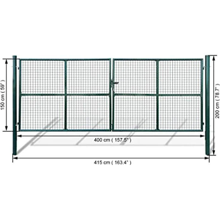 Gartentor Zauntor Gitterzaun Tor 415 x 200 cm - 400 x 150 cm – Bild 4
