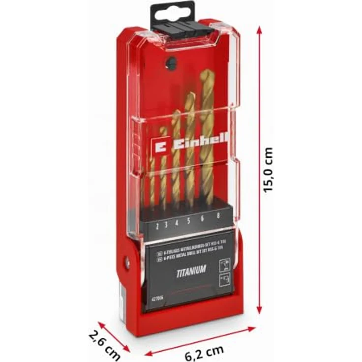 Einhell HSS-G Titan Metallbohrer-Set, 6-teilig mit 135° Split Point Spitze und Aufbewahrungskassette, für Stahl und Aluminium – Bild 13