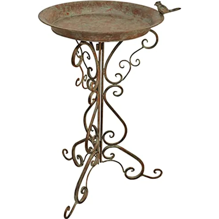 aubaho Vogeltränke Vogelbad Garten Vogelbecken Vogel Tränke Metall 75cm Futterplatz – Bild 3