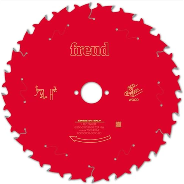 Freud Kreissägeblatt FR23W001T für Holz, 250 x 30 mm, 24 Zähne, 20° Schnittwinkel – Bild 1