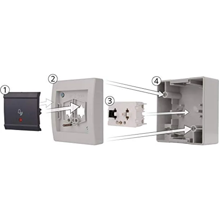 ALING-CONEL Aufputz Klingeltaster mit Glimmlampe, 10AX/250V~, IP 44, Grau – Bild 2
