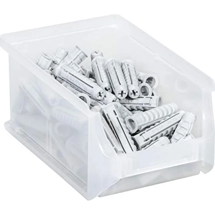 Allit 456261 ProfiPlus Box 2, transparente Stapelsichtbox aus PP, TÜV/GS geprüft, 0,8 L, 100 x 75 x 160 mm, stapelbar – Bild 2
