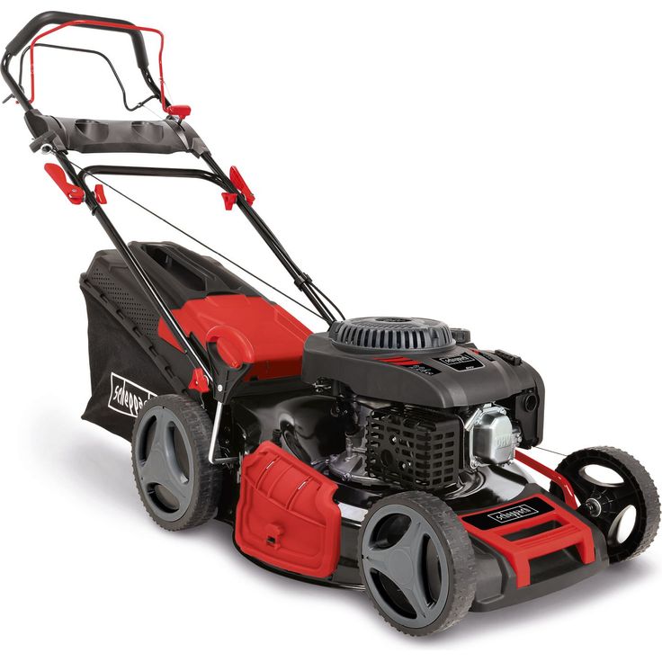 Scheppach Benzin-Rasenmäher MS225-53 mit Radantrieb - 7PS | 53 cm Schnittbreite | Reinigungsfunktion | 65 Liter Fangkorb | Stahlgehäuse | 7-stufige Höhenverstellung | Mulchfunktion | Seitenauswurf