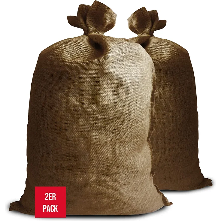 NOOR Premium Jutesack 2er Pack Gr. XL 65 x 135 cm 2 x Multifunktionaler Jutesack Winterschutz für Topf- & Kübelpflanzen, Frostschutz für Pflanzen, Pflanzen-Überwinterung Gartensack, Natur – Bild 1