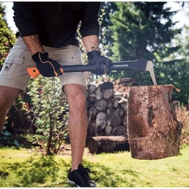 Fiskars Lange Hand-Sappie zur Holzbearbeitung, Länge: 78,5 cm, Gehärtete Stahlklinge-Glasfaserverstärkter Kunststoffgriff, Inklusive Schutzhülle, Schwarz-Orange, WoodXpert, XA22, 1003623 – Bild 2
