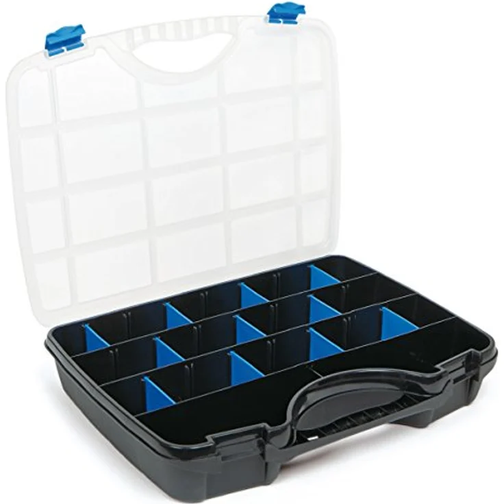 Tayg 022555 Line Etui mit beweglichen Trennwänden Nr. 22-21 Sortimentskasten Basic Box 01-312 x 238 x 51 mm-bis zu 26 Fächer-schwarz-blau – Bild 4