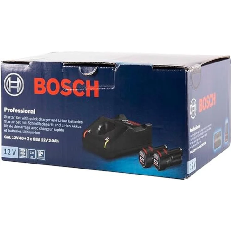 Bosch Professional 12V System Akku Set (2x2.0 Ah Akku Ladegerät GAL 12V-40 C132, im Karton) – Bild 2