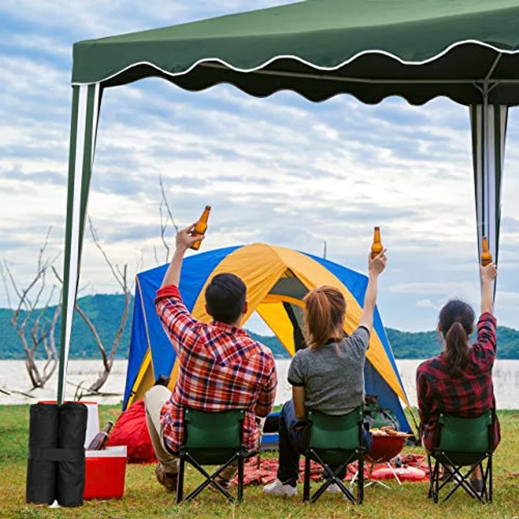 Relaxdays Pavillon Gewichte 4er Set, Beschwerer für Pavillons & Zelte, befüllbar mit Sand, Steinen,10 kg je Fuß, schwarz – Bild 5