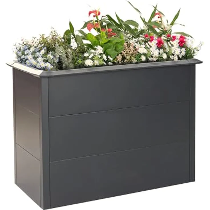 WESTMANN Hochbeet Metall Hochbeet Primus M, Anthrazit, 100x50x77 cm mit Schneckenkante und galvanisiertem Stahl – Bild 3