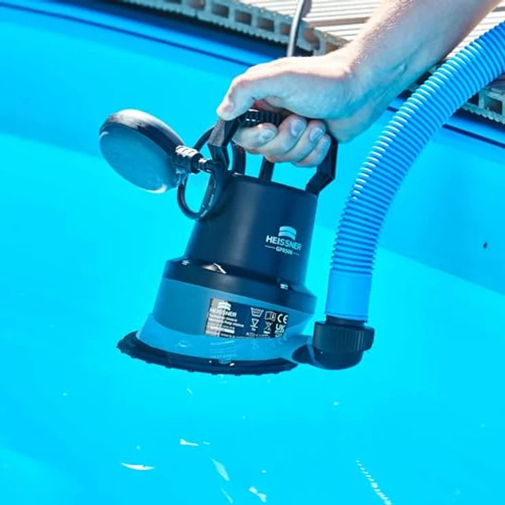 Heissner Tauchpumpe, Pool-Tauchpumpe mit 8500 l/h Förderkapazität, Soft-Standfuß und Schwimmerschalter – Bild 3