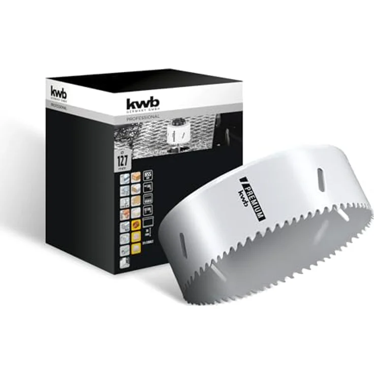 kwb Ø 127 mm Lochsäge HSS-Bi-Metall 598127 (Vario-Zahnung, 8% Cobalt, hohe Rundlaufgenauigkeit) – Bild 2