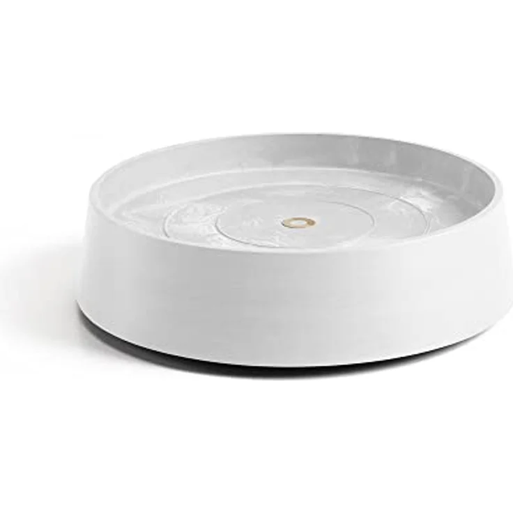 Ecopots Oslo Blumentopf mit Rollen, aus recyceltem Kunststoff, UV-beständig, frostsicher, rund, weiß