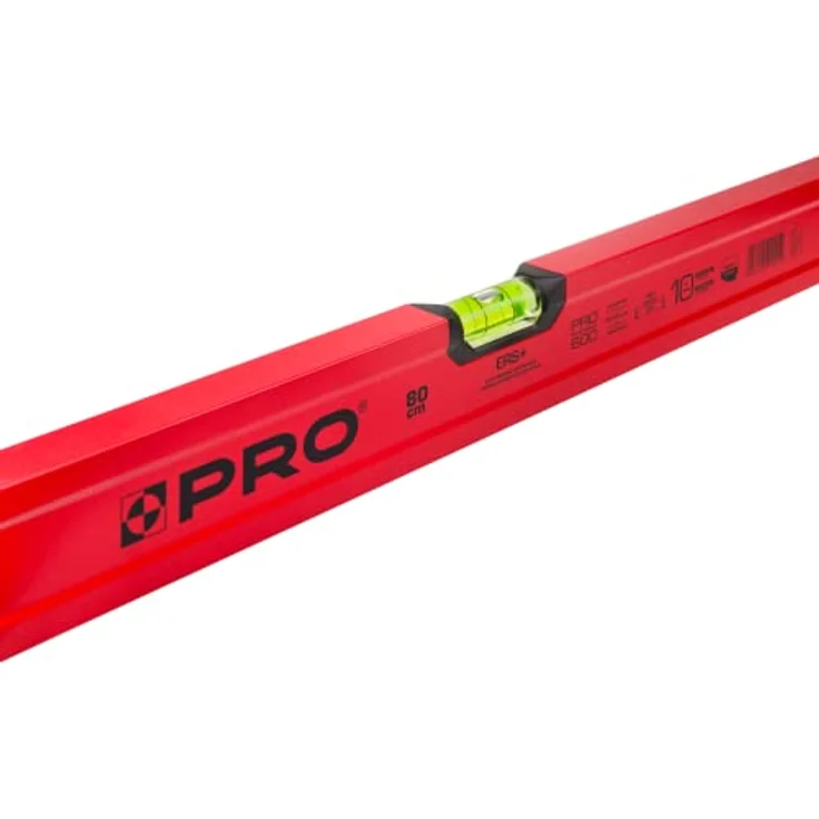 PRO600 Wasserwaage 80 cm, Ergonomisches Profil mit ERS+ (Easy Reading System), Stossfest mit Anti Shock Absorber Endkappen, Farbe Rot – Bild 2