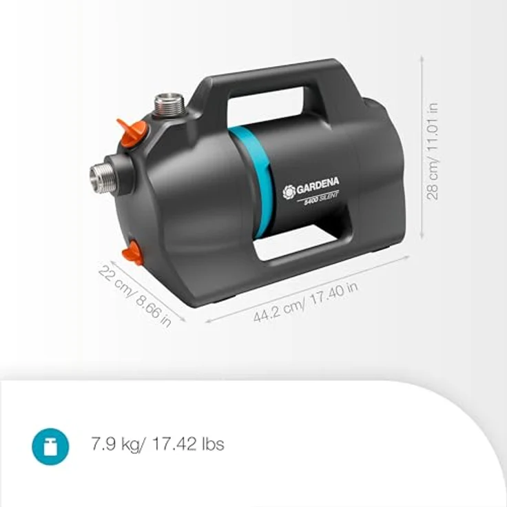 Gardena 5400 Silent, Gartenpumpe mit 5400 l/h Fördermenge, geräuscharm, Edelstahl-Gehäuse – Bild 5