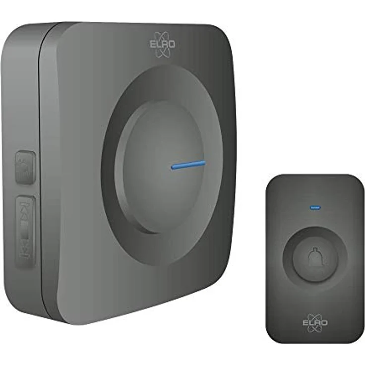 ELRO DB3000-P1C1B Funk Türklingel Set Tragbare Empfänger mit Batterie-Wasserdicht, 100m Reichweite, 64 Melodien-Schwarz – Bild 1
