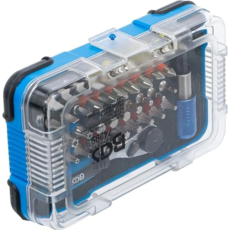 BGS technic Bit-Set Color-Bit-Satz, 43-teilig mit 1/4" Bit-Knarre und ergonomischem Griff, Farbleitsystem – Bild 9