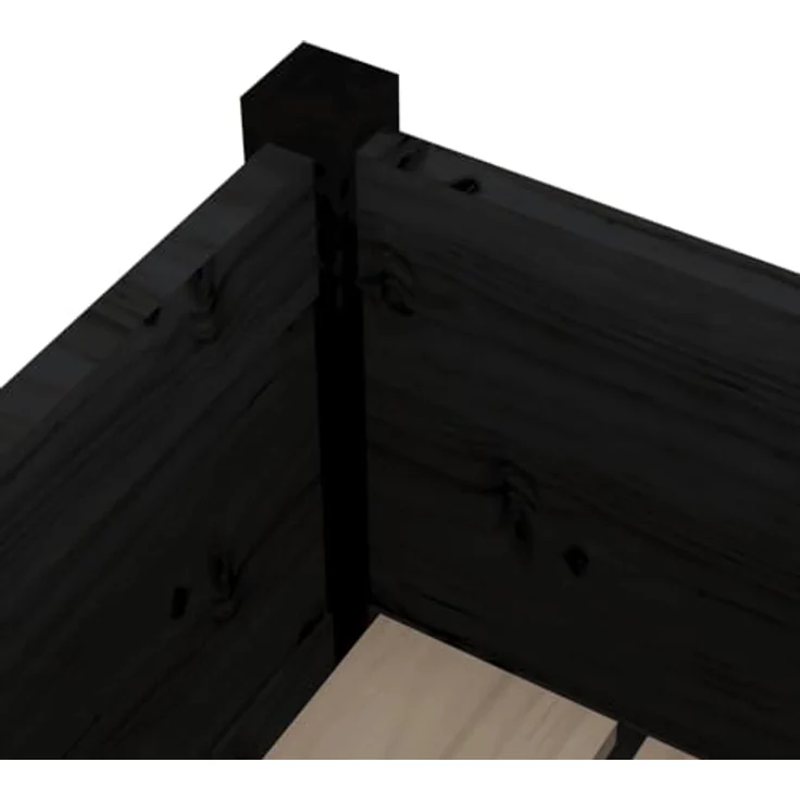 vidaXL Pflanzkübel 2er Set, Schwarz, 70x70x70 cm, Massivholz Kiefer, witterungsbeständig – Bild 5