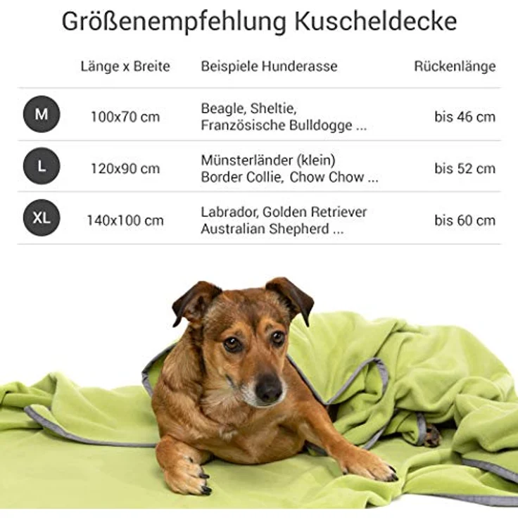 Doctor Bark | kuschelige Hundedecke waschbar bis 95°C, hygienische, weiche Fleecedecke für Sofa und Hundebett, Flauschige Haustierdecke - Made in Germany (L - 120x90 cm/Hellgrün) – Bild 5