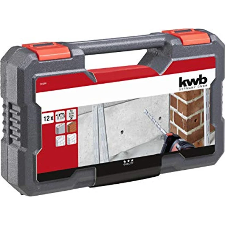 kwb 240280 SDS-Plus Hammer-Bohrer-Set, 12-teiliges Stein- u. Beton-Bohrer Satz im Kunstoff-Koffer – Bild 5