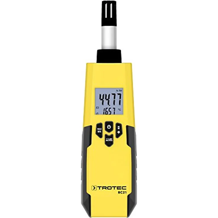 TROTEC Thermohygrometer BC21 relative Luftfeuchtigkeit Lufttemperatur Taupunkt- und Feuchtkugeltemperatur Messbereich -30°C bis 60°C und 0 bis 100% r.F. Duale Messwertanzeige Abschaltautomatik