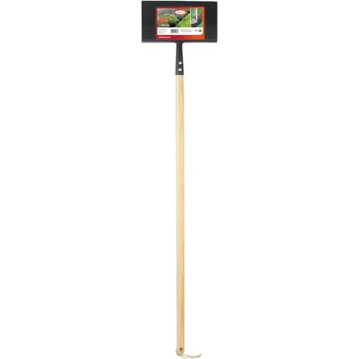 bellissa Rasenkantenstecher 99647, Kantenstecher aus Stahlblech mit Holzstiel, 90° Abkantung, Höhe 118 cm, Schwarz/Natur – Bild 2