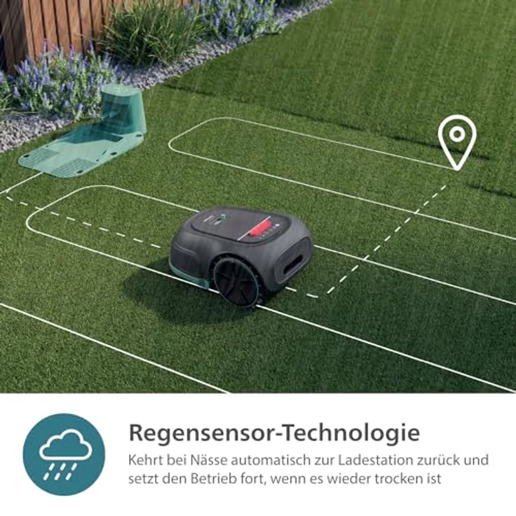 Philips Rasenmähroboter Serie 3000, Kreuzmähen mit GPS-Karten, intelligentes Mähen und Regensensor, grau (RSL3000/10) – Bild 7