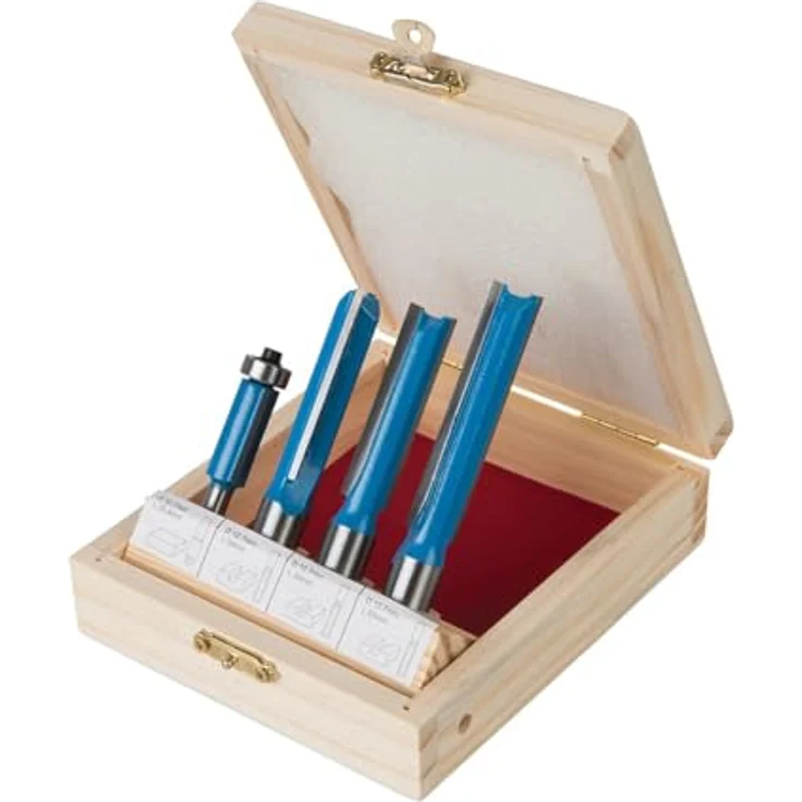 OTTO Fräser-Set Küchenbau, 4-tlg. 1/2 Zoll und 1/4 Zoll, Hartmetallschneide im Holzkasten – Bild 1