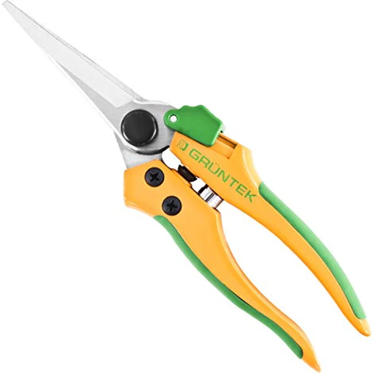 GRÜNTEK Gartenschere COLIBRI Long 195 mm, Bypass-Schneide für Pflanzen und Blumen, Ernteschere, Pflanzenschere mit Soft-Touch Ergo-Griffe, zentrierte SK5 Präzisions-Klingen, geschmiedeter Körper, grün – Bild 3