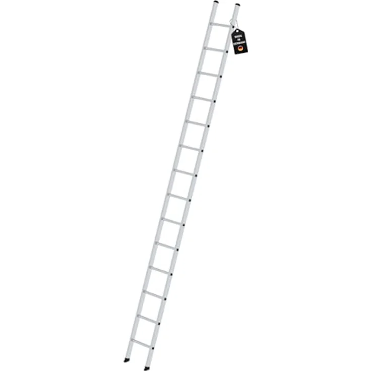 PROREGAL Sprossen-Anlegeleiter 350mm breit ohne Traverse | 14 Sprossen | Hohe Qualität, trittfest und rutschsicher | Leiter, Teleskopleiter, Trittleiter, Bockleiter – Bild 1