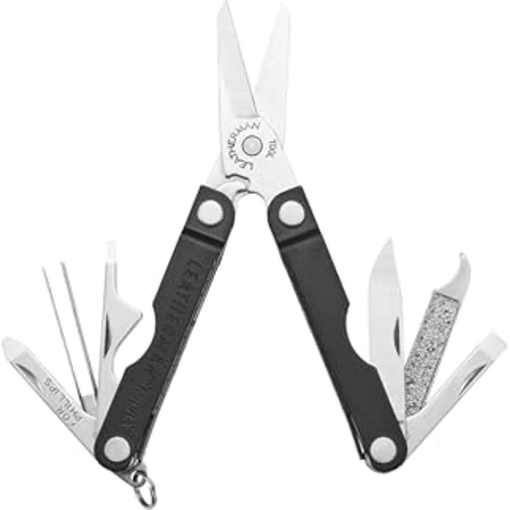 Leatherman Micra, Multitool mit 10 Funktionen, Federschere, Messer und Pinzette, Jet Black – Bild 1