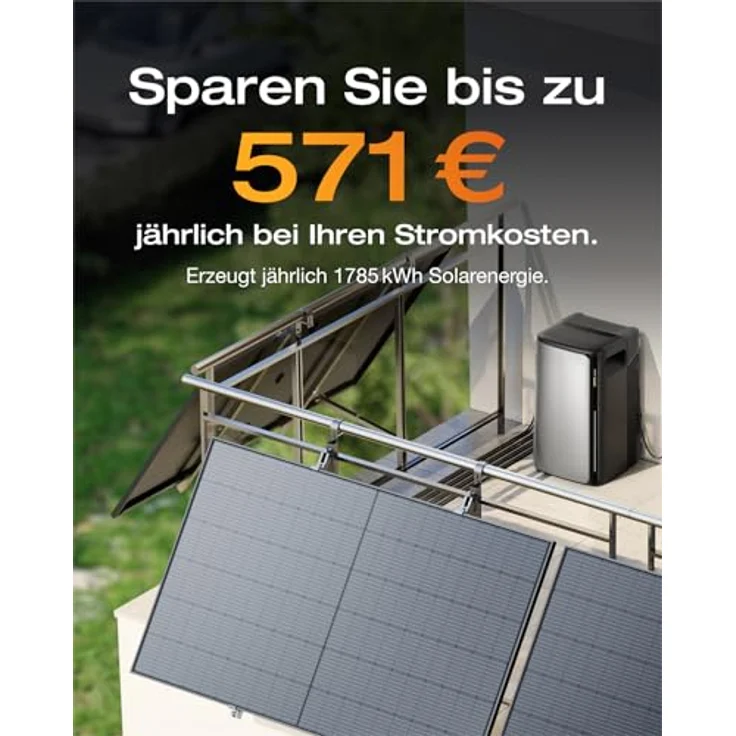 EcoFlow STREAM Ultra Balkonkraftwerk, 1800W mit 1,92kWh Speicher, Komplettset mit 4x 450W Solarpanel und Gitterbalkon-Halterung – Bild 6