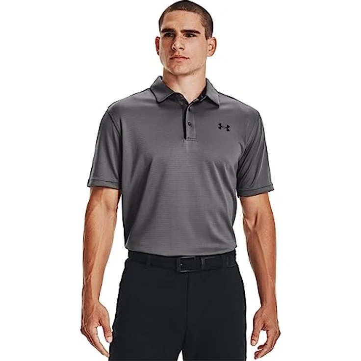 Under Armour Herren Tech Polo, atmungsaktives Poloshirt mit loser Passform, grau (Graphite (040)), 3XL – Bild 3