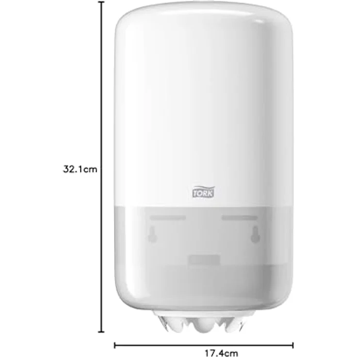 Tork 558000 Mini Innenabrollungsspender für M1 Papierwischtücher, hygienische Einzeltuchentnahme, weiß, (B x H x T) 174 x 321 x 165 mm – Bild 2