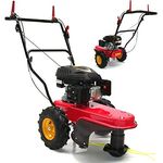 Apex Wiesenmäher Hochgrasmäher mit Radantrieb 56754 Kreiselmäher Balkenmäher, Benzin-Rasenmäher, 600 mm max. Schnittbreite, max. 7 PS, 330 mm Luftstollenräder, Schwarz